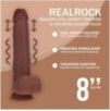 Gode Réaliste Vibrant Va-et-Vient Double Densité avec Testicules – 20,3 cm – Marron Gode Réaliste Vibrant Va-et-Vient Double Densité avec Testicules – 20,3 cm – Marron