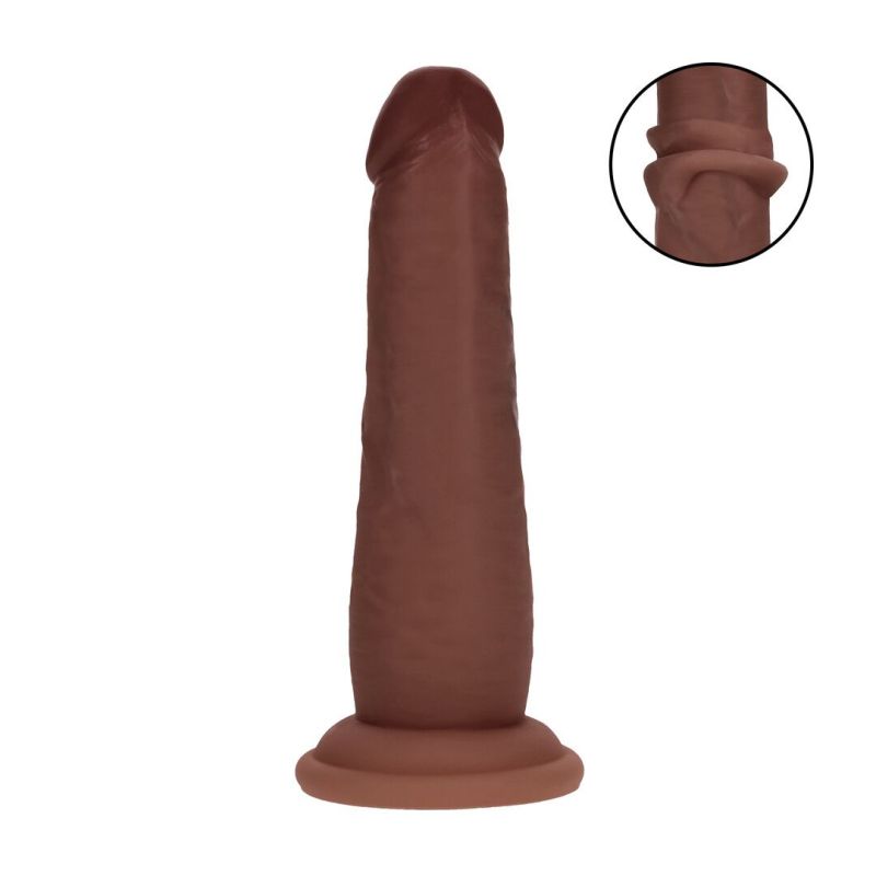 Gode Réaliste Double Densité à Peau réaliste – 15,5 cm – Marron