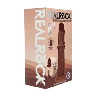 Gode Réaliste Double Densité à Peau réaliste – 15,5 cm – Marron