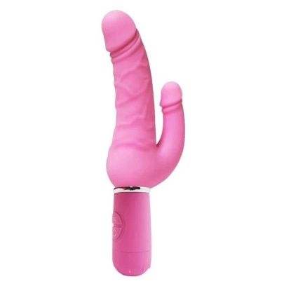 Gode poignée vibrant Dobledick 11 x 3.4cm Rose pas cher