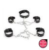Set de restriction Collier et Menottes Noir Set de restriction Collier et Menottes Noir