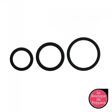 Pack 3 cockrings Silicone Noir pas cher