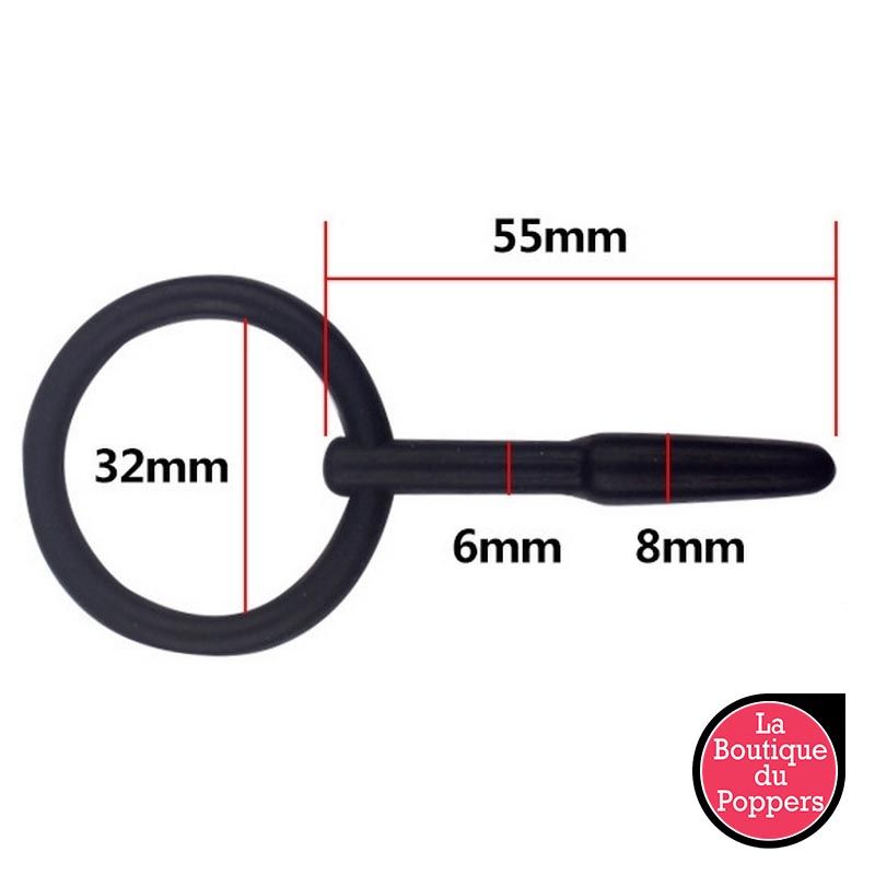 Sonde Urétrale En Silicone Souple Silicone Sounds SU07 - Noir - Diamètre 5-8 Mm - Neuf